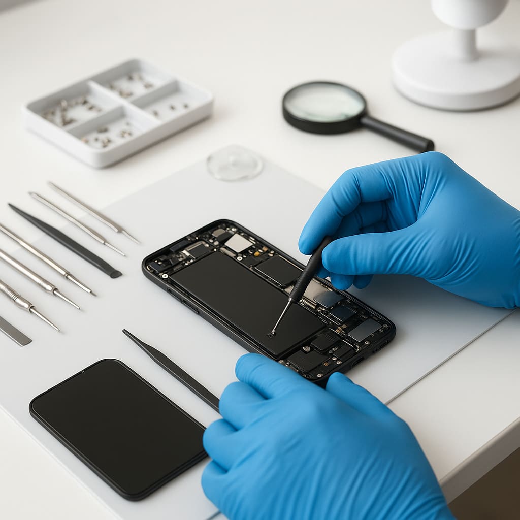 Smartphone Reparatur Arbeitsplatz in Zürich